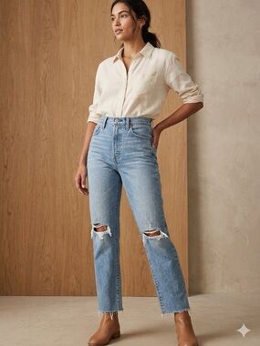 Levi's Ribcage Straight Ankle Jeans - Size 27